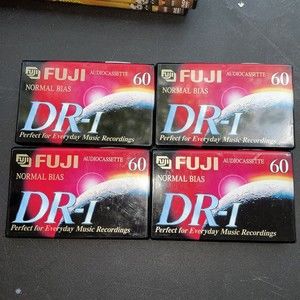 FUJI DR-I 60 Min Blank Audio Cassette Tape Lot (4) Excellent condition unopened
